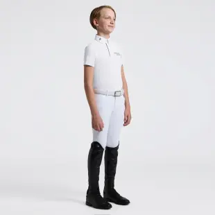 Koszula konkursowa chłopięca CT Jersey w/Embroidery Script Logo S/S Competition Polo biała 