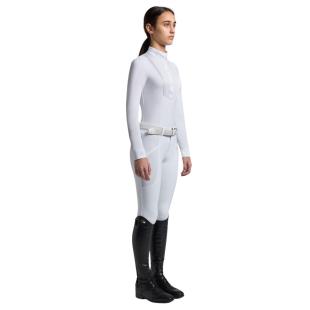 Koszula konkursowa dziewczęca Junior Jersey w/bib L/S Competition Shirt Young Rider biała