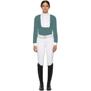 Koszula konkursowa damska Micro Sequins L/S Competition Shirt light petrol 