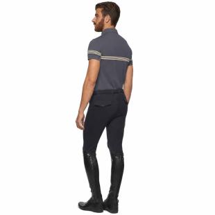 Koszulka bawełniana męska Cotton S/S Training Polo granat 