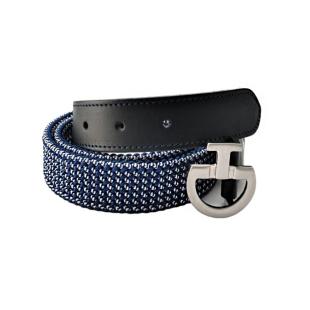 Pasek jeździecki damski Women's Bicolor Elastic Belt CT Clasp royal blue/pepitka