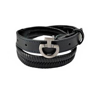 Pasek jeździecki damski Women's Leather Belt granatowy