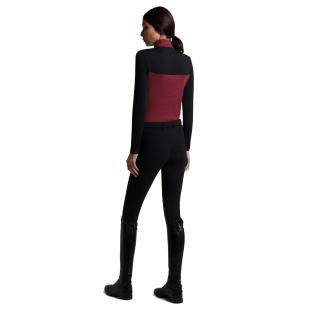 Golf damski CT Tech Wool Training Polo L/S bordo/czarny 