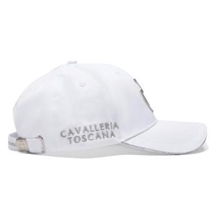 Czapka z daszkiem Cavalleria Toscana biała z logo belgian block