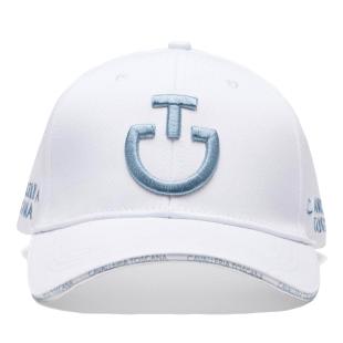 Czapka z daszkiem Cavalleria Toscana biała z logo niebieskim