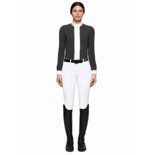 Obrazek dla: Koszula konkursowa damska Cavalleria Toscana Pleated Jersey długi rękaw stone grey 