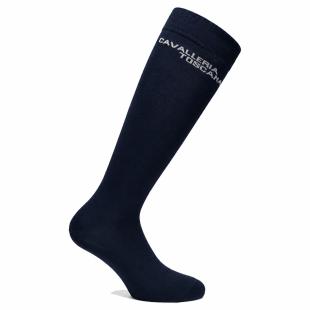 Obrazek dla: Skarpety jeździeckie Cavalleria Toscana CT Jacquard Logo  zestaw 3 par,  granatowe 